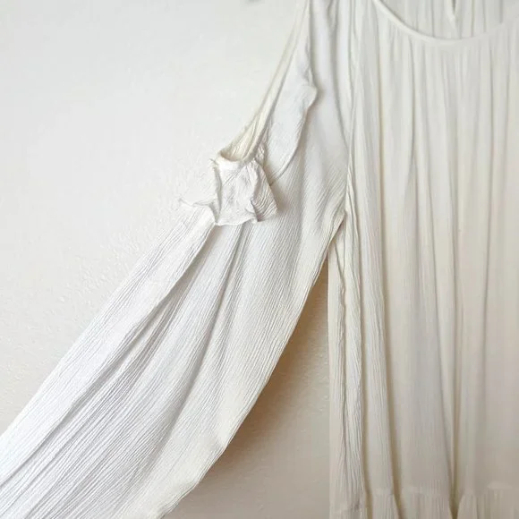 Sundance Whispered Breezes White Ruffled Top - Size Small - Picture 2 of 9